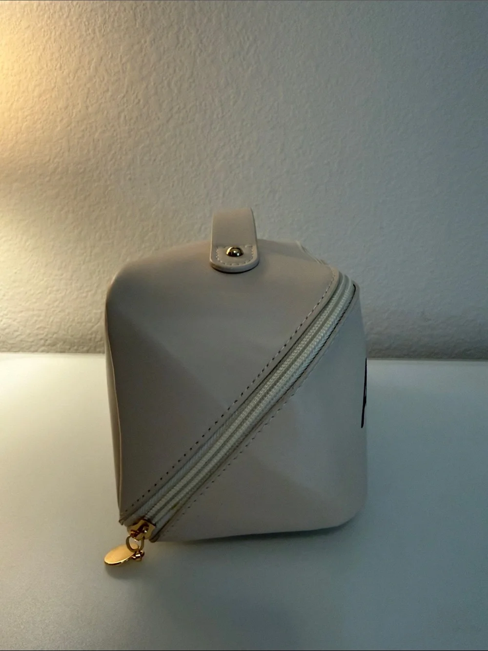 Alexandra Embossed Cosmetic Pouch - Cream